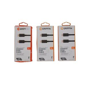 Griffin USB-C to USB-C Charge Sync Cable 3-Pack 3ft Fast Charging Data Transfer